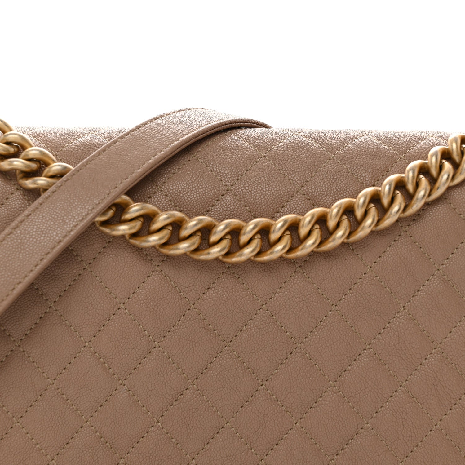 Chanel Caviar Quilted New Medium Boy Flap Dark Beige 8 of 12