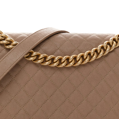 Chanel Caviar Quilted New Medium Boy Flap Dark Beige 8 of 12