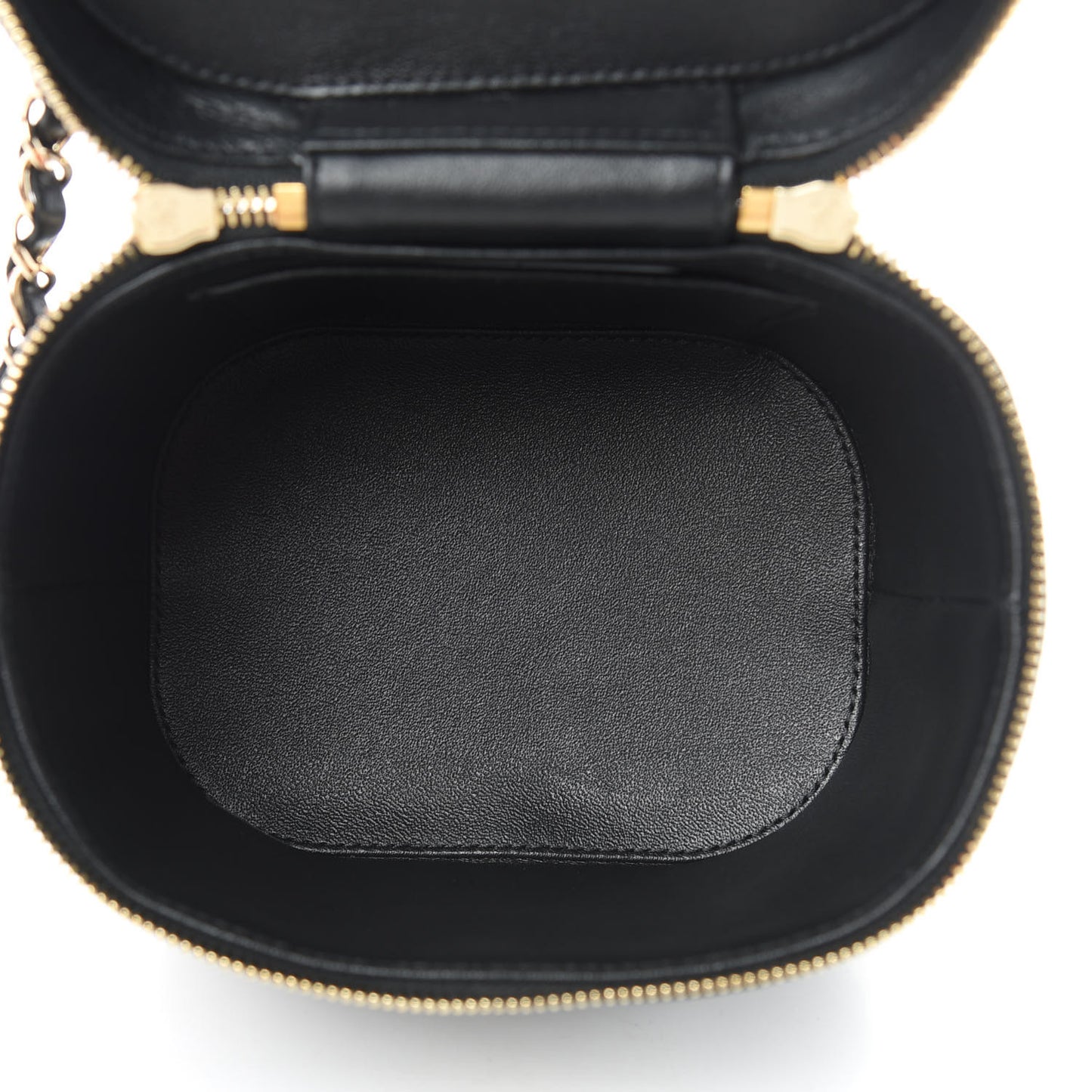 Lambskin Quilted Trendy Vanity Case Black