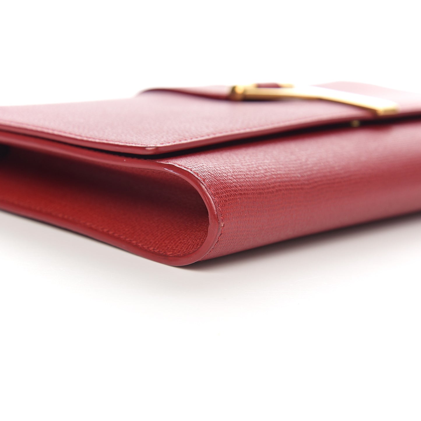 Textured Calfskin Classic Y Ligne Clutch Red
