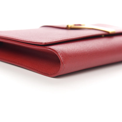 Saint Laurent Textured Calfskin Classic Y Ligne Clutch Red 9 of 10