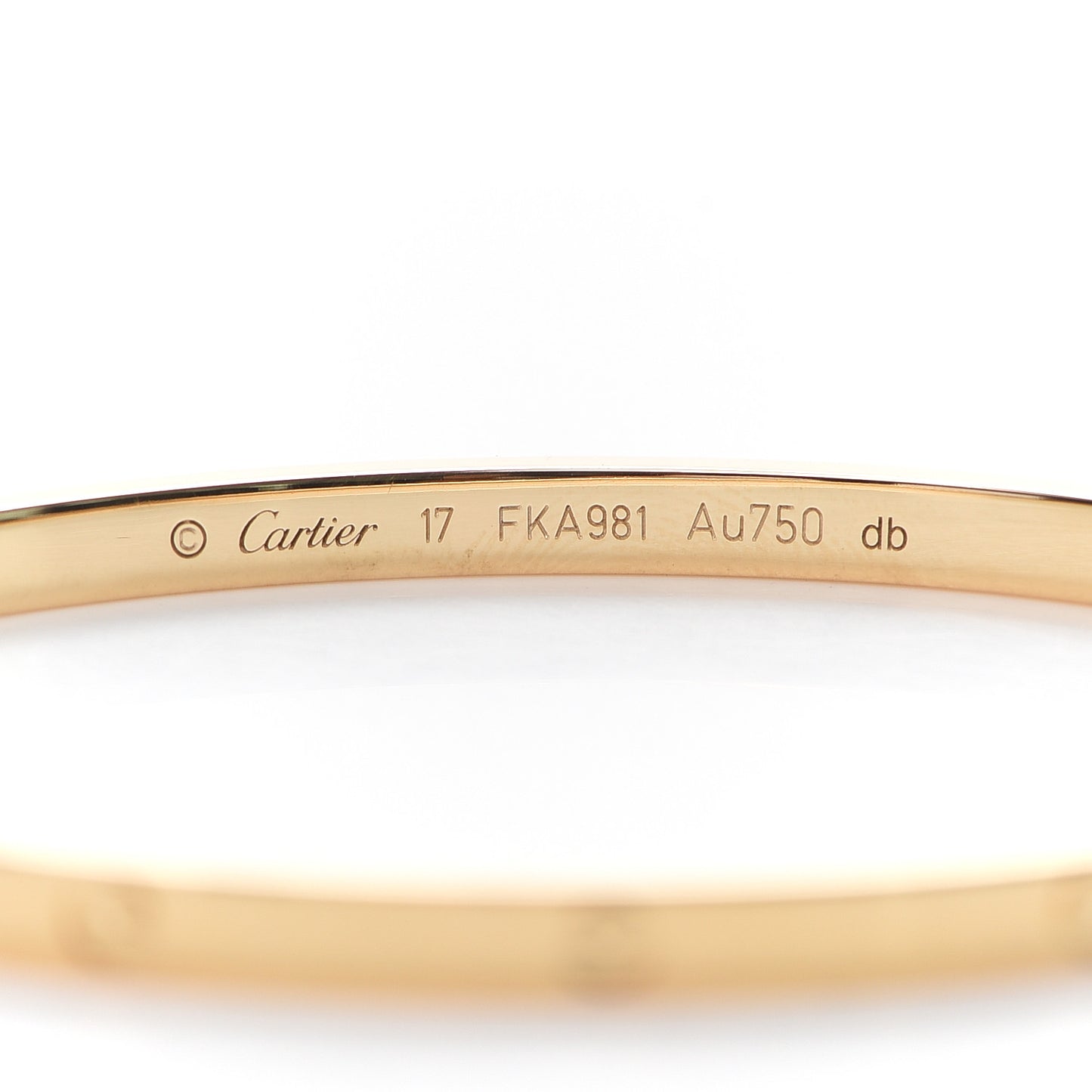 18K Yellow Gold Small LOVE Bracelet 17