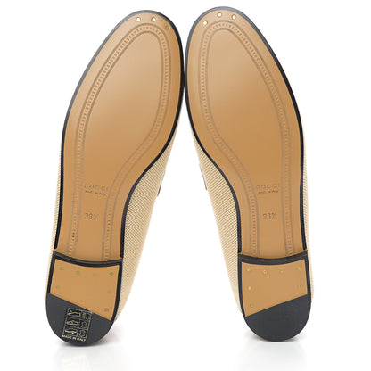 Gucci Canvas Malaga Kid Web Womens Horsebit Brixton Loafers 36.5 Sand Light Cuir 5 of 9