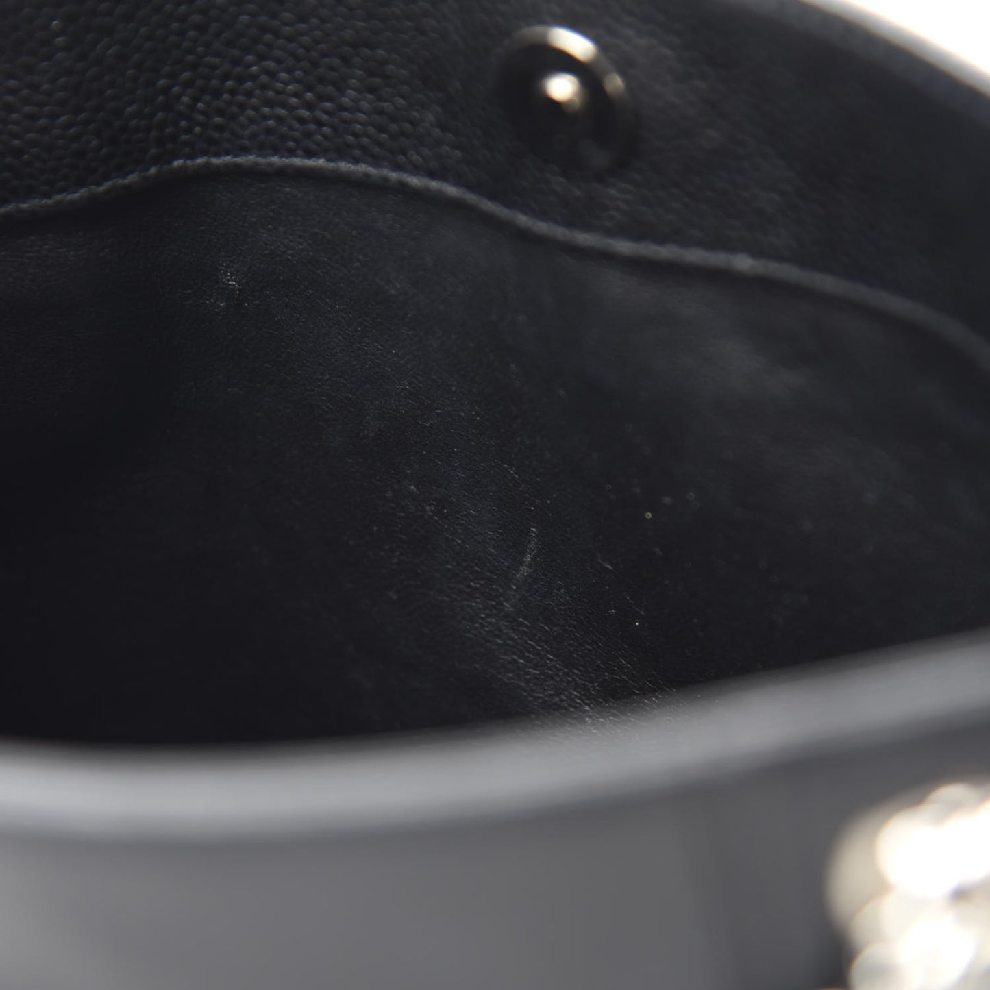 Grained Calfskin Bijoux Chain Shoulder Bag Black