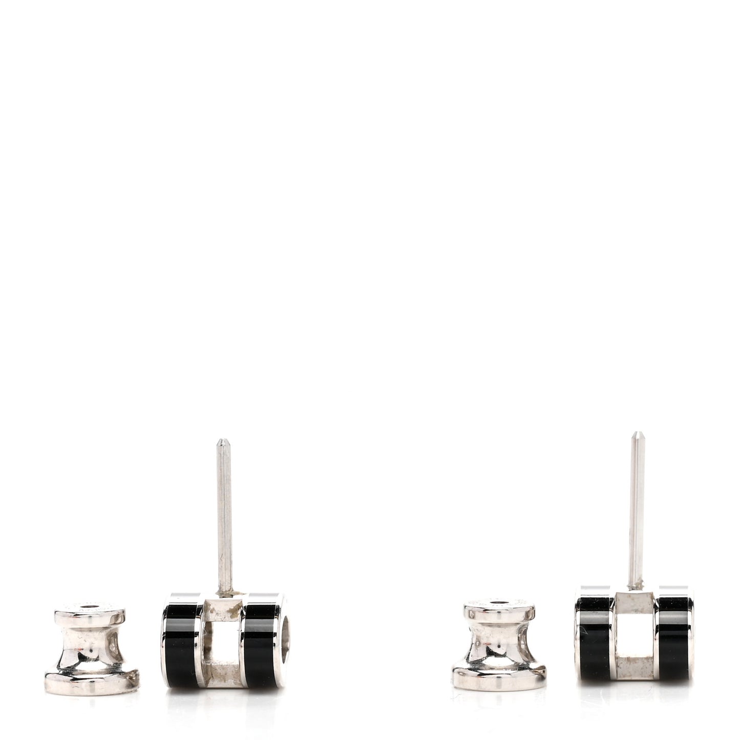 Palladium Lacquered Mini Pop H Earrings Black