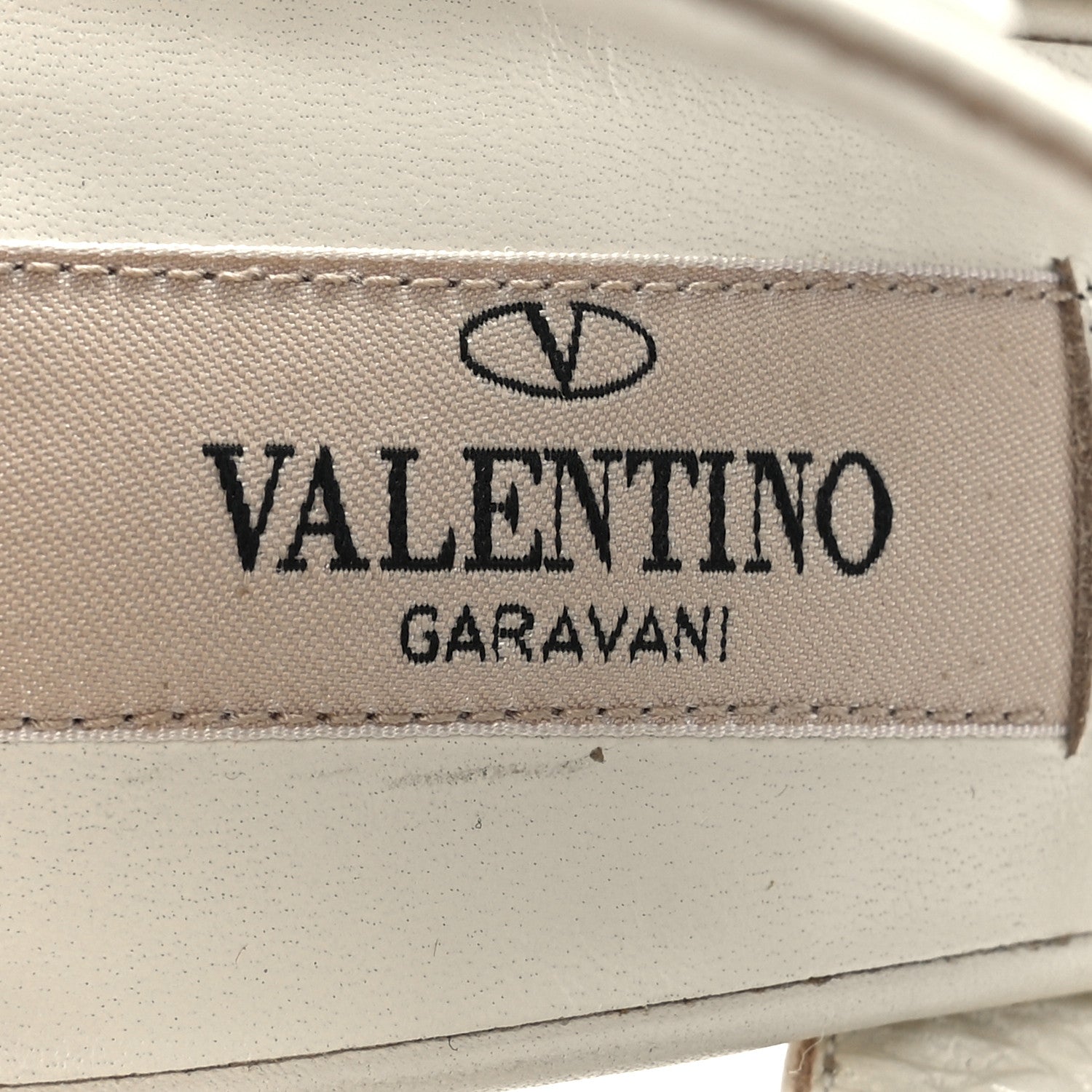 Valentino Garavani Calfskin Lacquered Monochrome Rockstud Ankle Strap 100mm Pumps 35 Ivory 7 of 9
