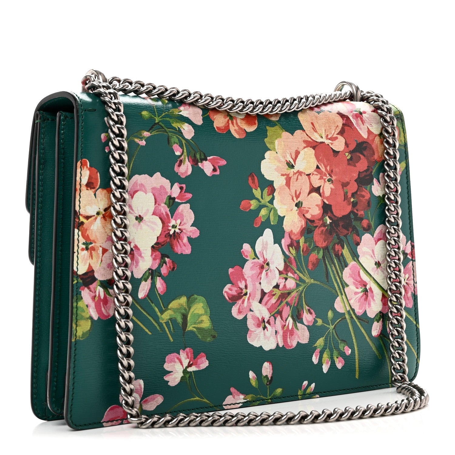 Gucci Calfskin Blooms Print Medium Dionysus Shoulder Bag Bright Emerald Multicolor 3 of 10