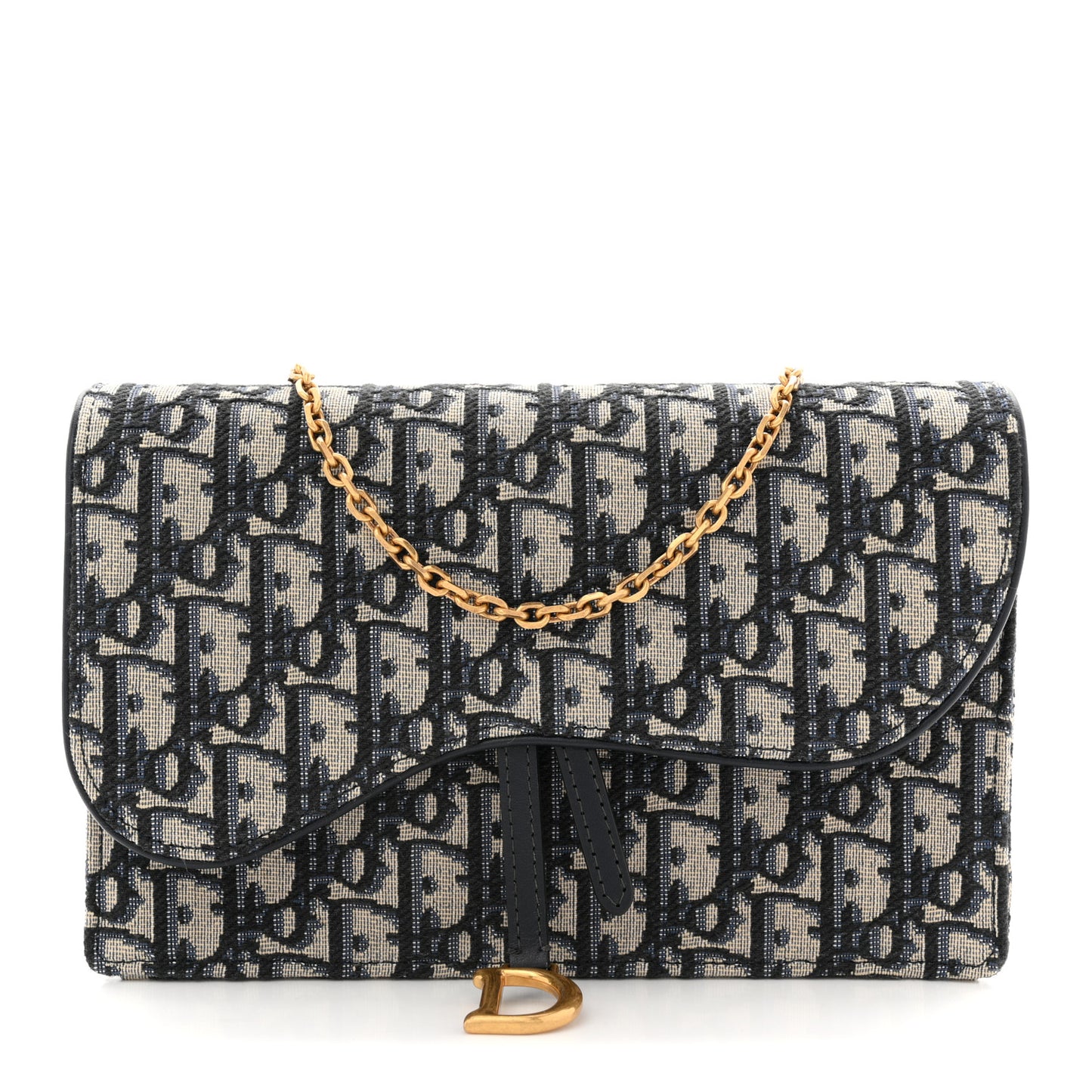 Oblique Saddle Chain Pouch Blue