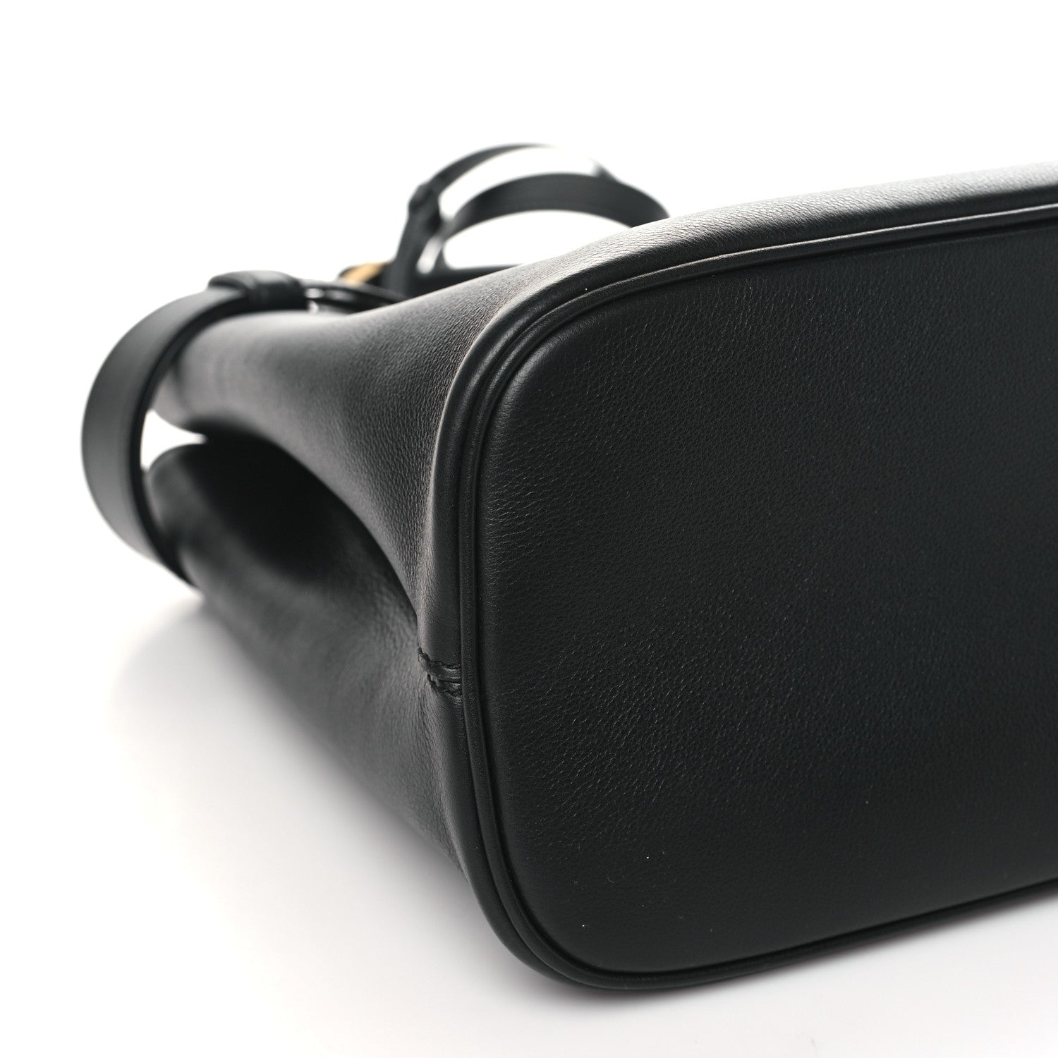 Prada Soft Grain Calfskin Large Buckle Bag With Belt Black 8 of 10
