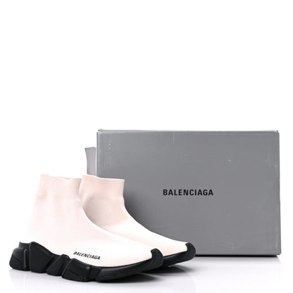 Balenciaga Neoprene Knit Womens Speed Sneakers 38 White Black 11 of 11