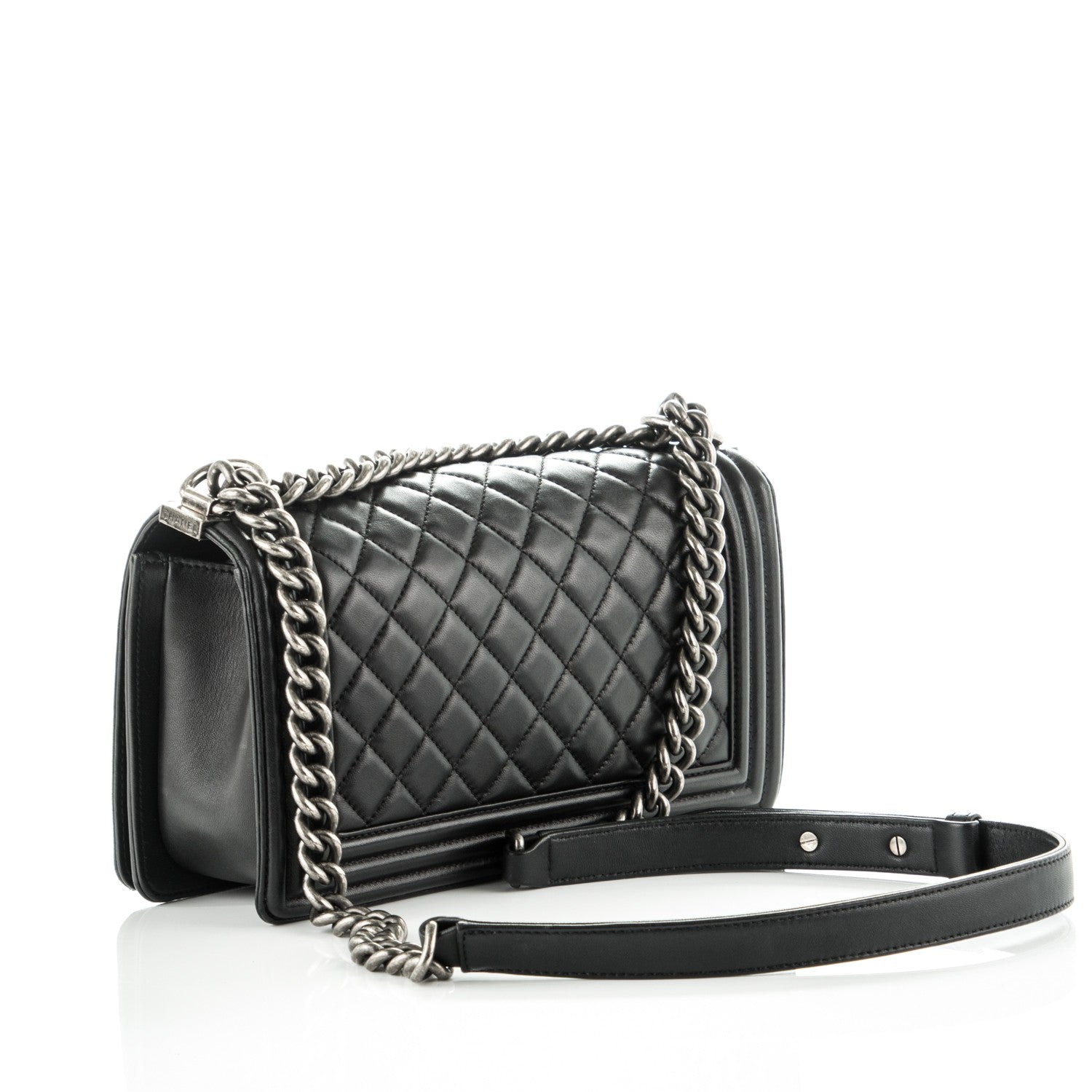 Chanel Lambskin Quilted Medium Boy Flap Black 3 of 8