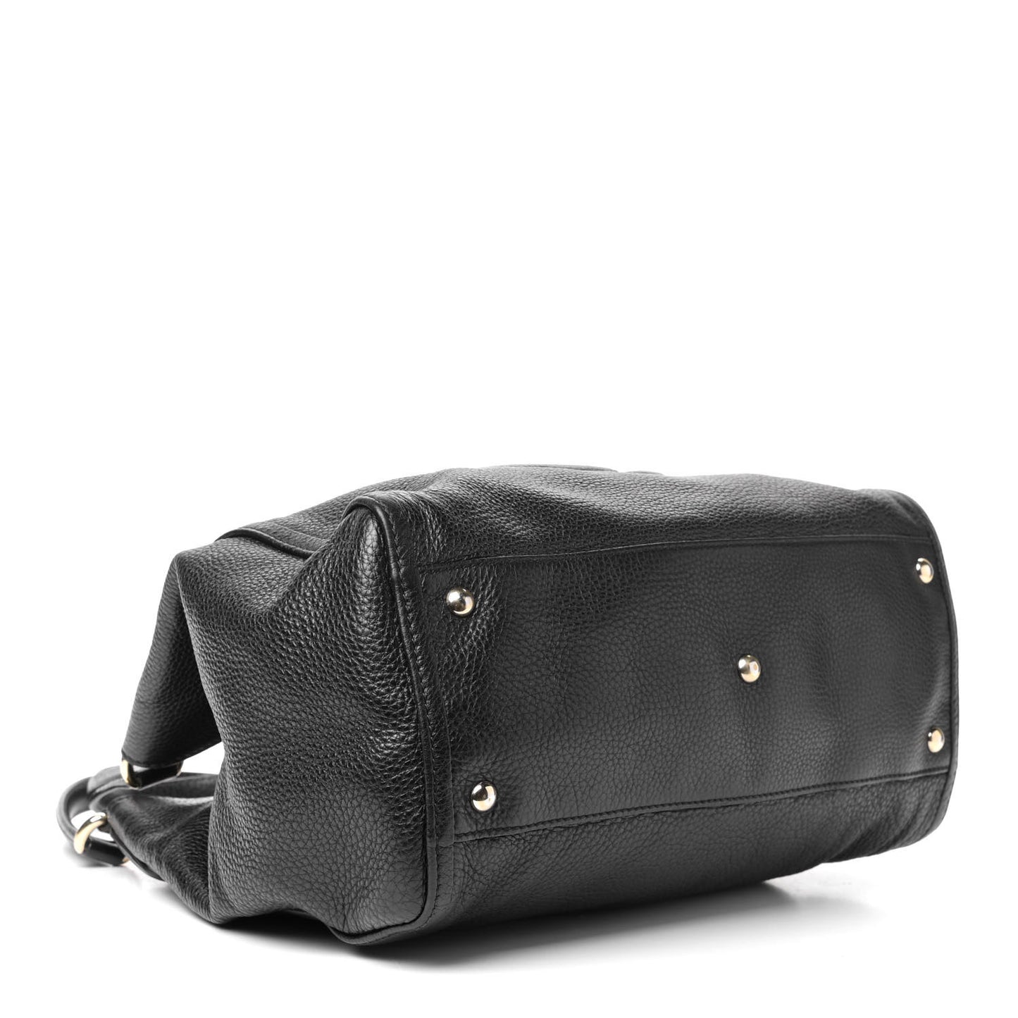 Pebbled Calfskin Medium Soho Shoulder Bag Black