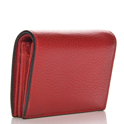 Gucci Pebbled Calfskin Animalier Card Case Red 3 of 7