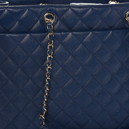 Chanel Caviar Quilted Large Classic Shopping Tote Blue 9 of 11