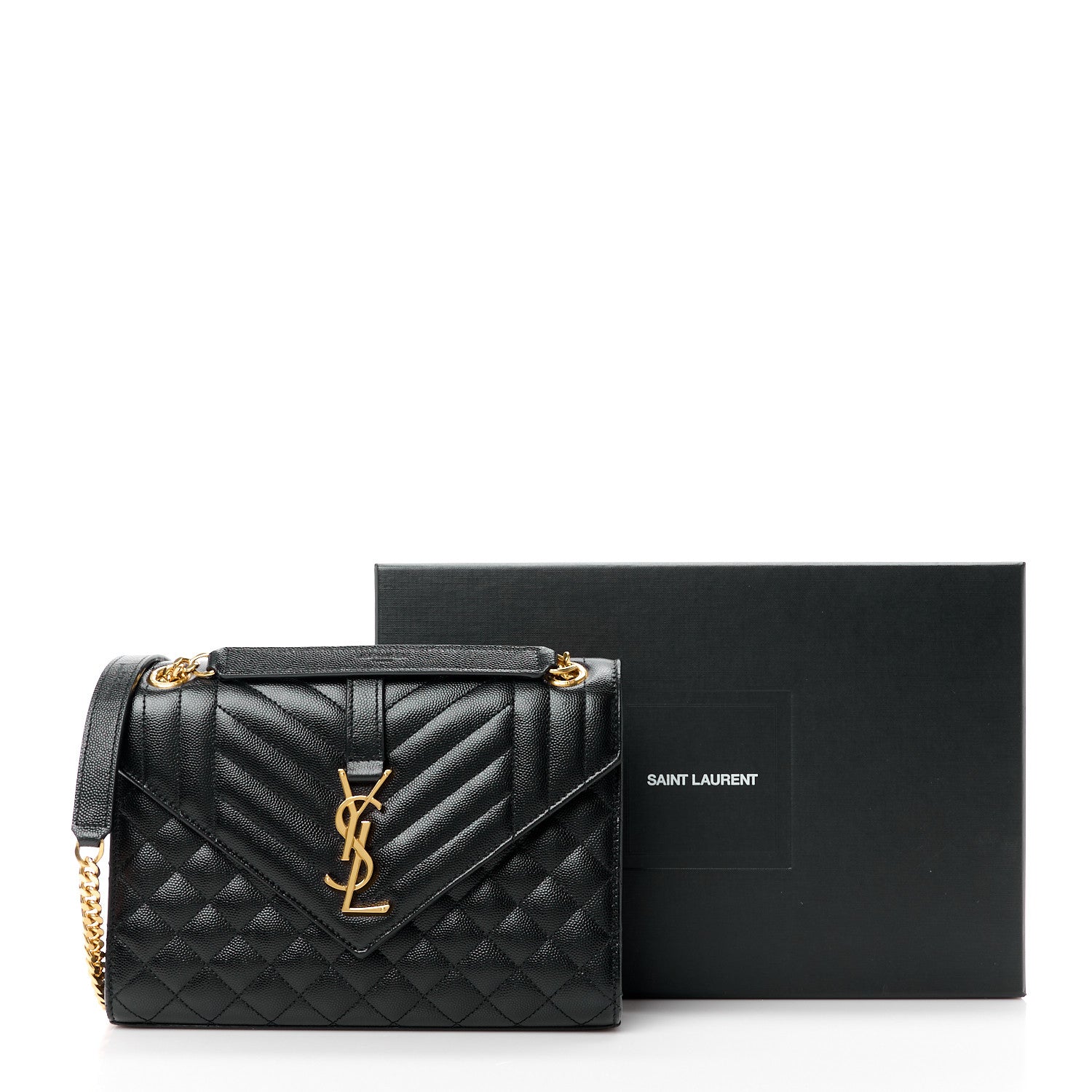 Saint Laurent SAINT LAURENT Grain De Poudre Textured Mixed Matelasse Triquilt Medium Monogram Satchel Black 13 of 13