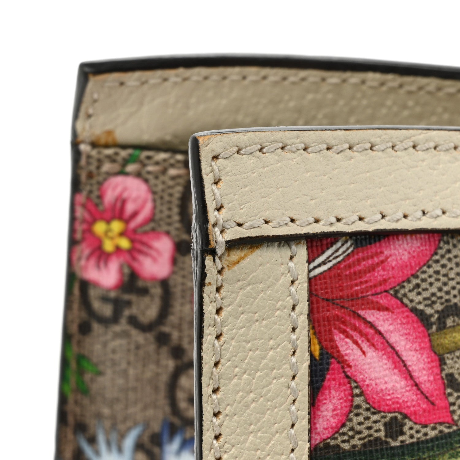 Gucci GG Supreme Monogram Flora Textured Calfskin Small Padlock Tote Beige Ebony Multicolor Mystic White 16 of 17
