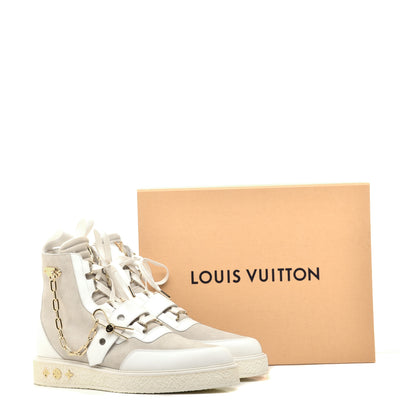 Louis Vuitton Calfskin Suede Mens Creeper Ankle Boots 10 White 10 of 10