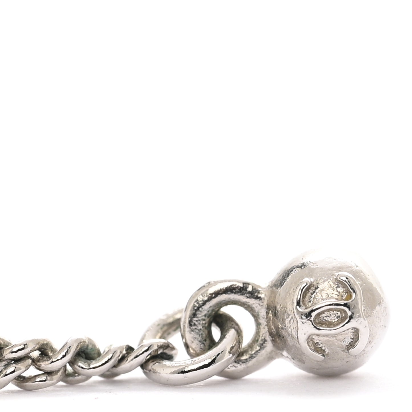 Baguette Crystal CC Drop Earrings Silver