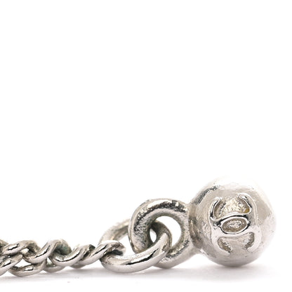 Chanel Baguette Crystal CC Drop Earrings Silver 4 of 4