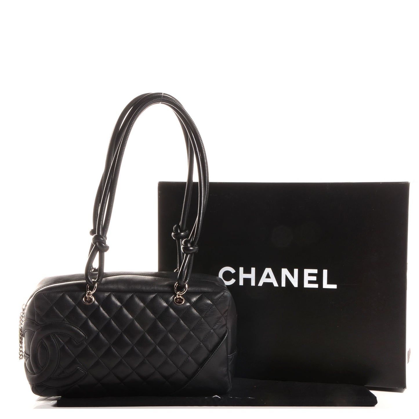 Calfskin Quilted Large Cambon Bowler Black