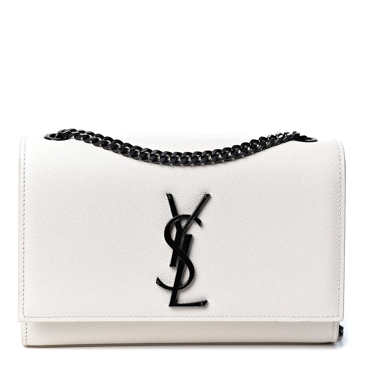 Saint Laurent Grain De Poudre Small Monogram Kate Satchel Porcellana Black 1 of 9