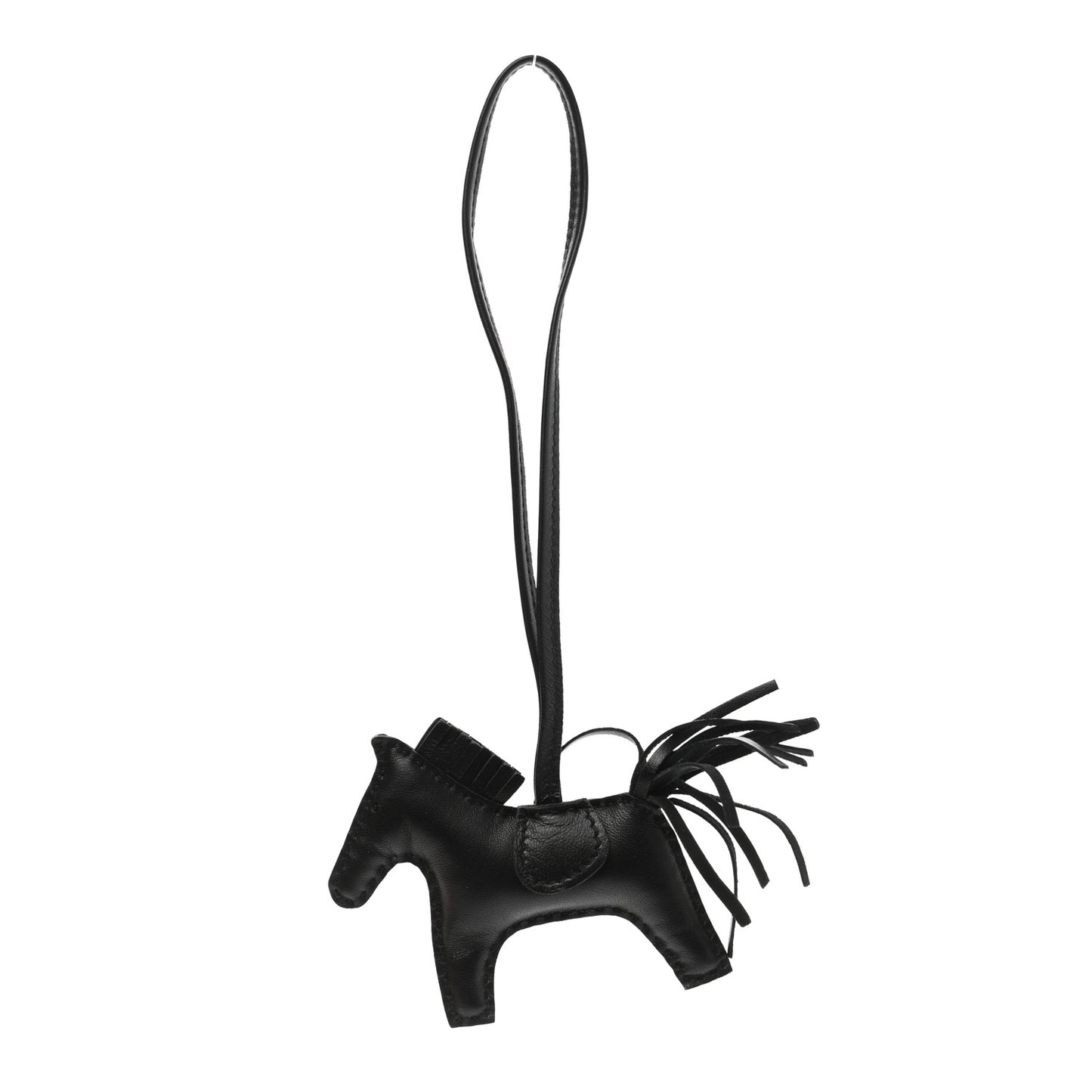 Milo Lambskin Grigri Rodeo Horse Bag Charm PM So Black