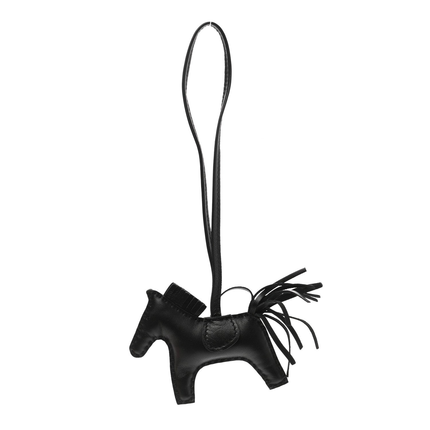 Hermes Milo Lambskin Grigri Rodeo Horse Bag Charm PM So Black 1 of 4