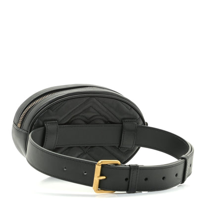 Gucci Calfskin Matelasse GG Marmont Belt Bag 65 26 Black 3 of 10
