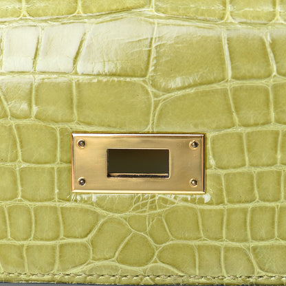 Hermes Shiny Alligator Kelly Sellier 32 Vert Chartreuse 25 of 40