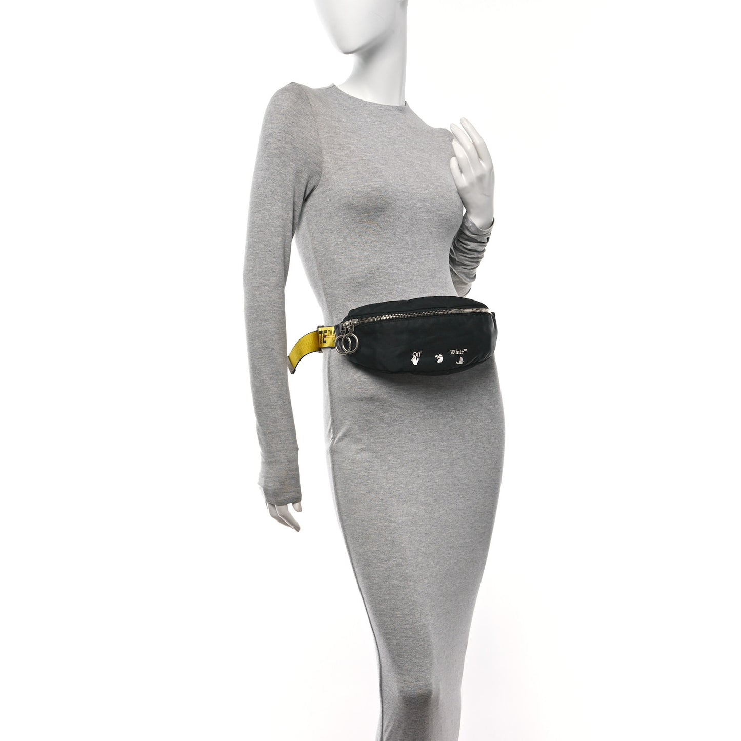 Canvas Logo Print Belt Bag Black