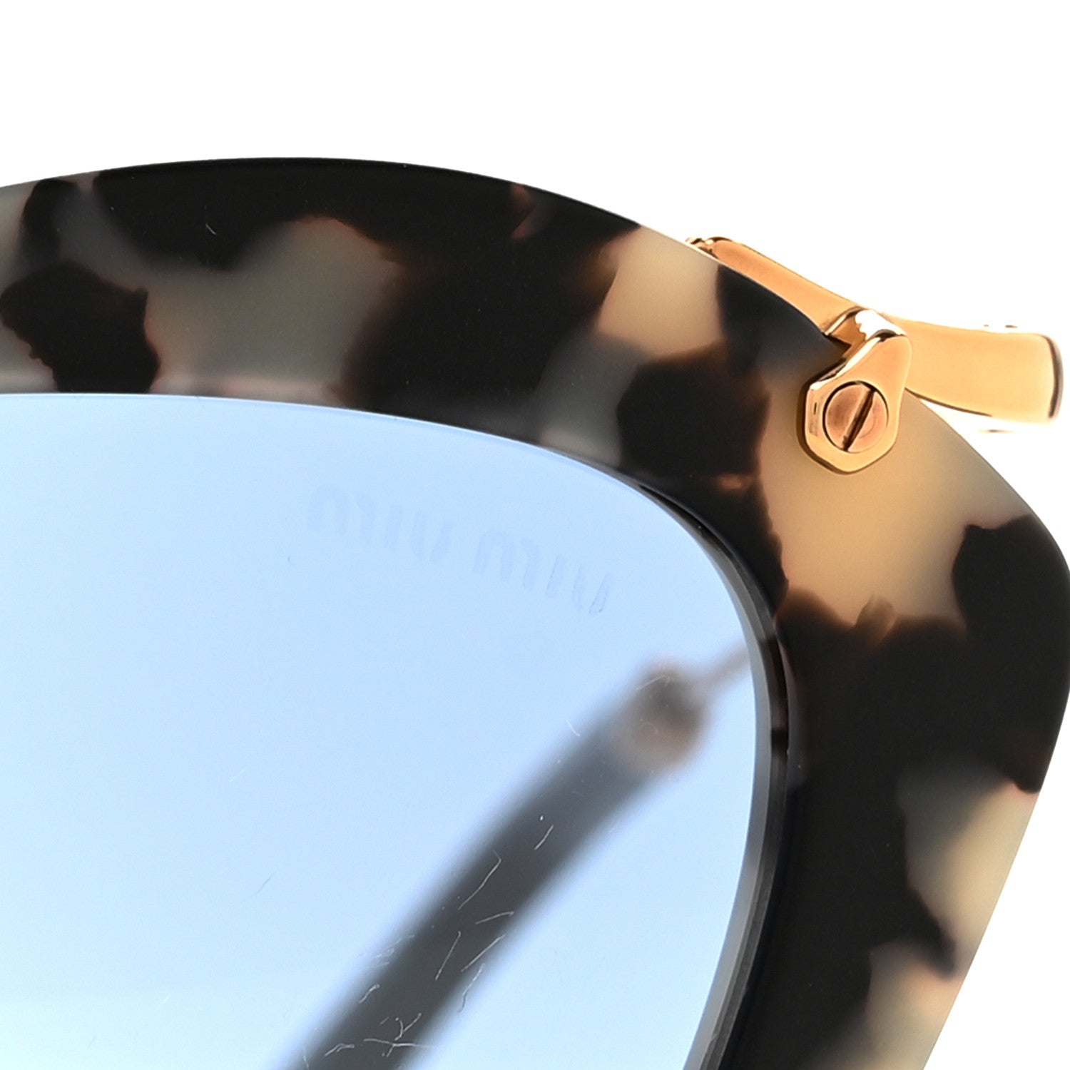 Miu Miu Acetate Metal Cat Eye Sunglasses SMU10N Tortoise 7 of 8