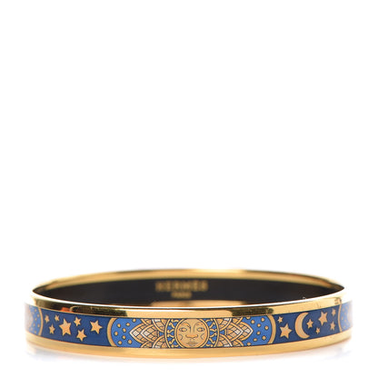 Hermes Enamel Printed Narrow Sun Moon Stars Bracelet 65 1 of 6