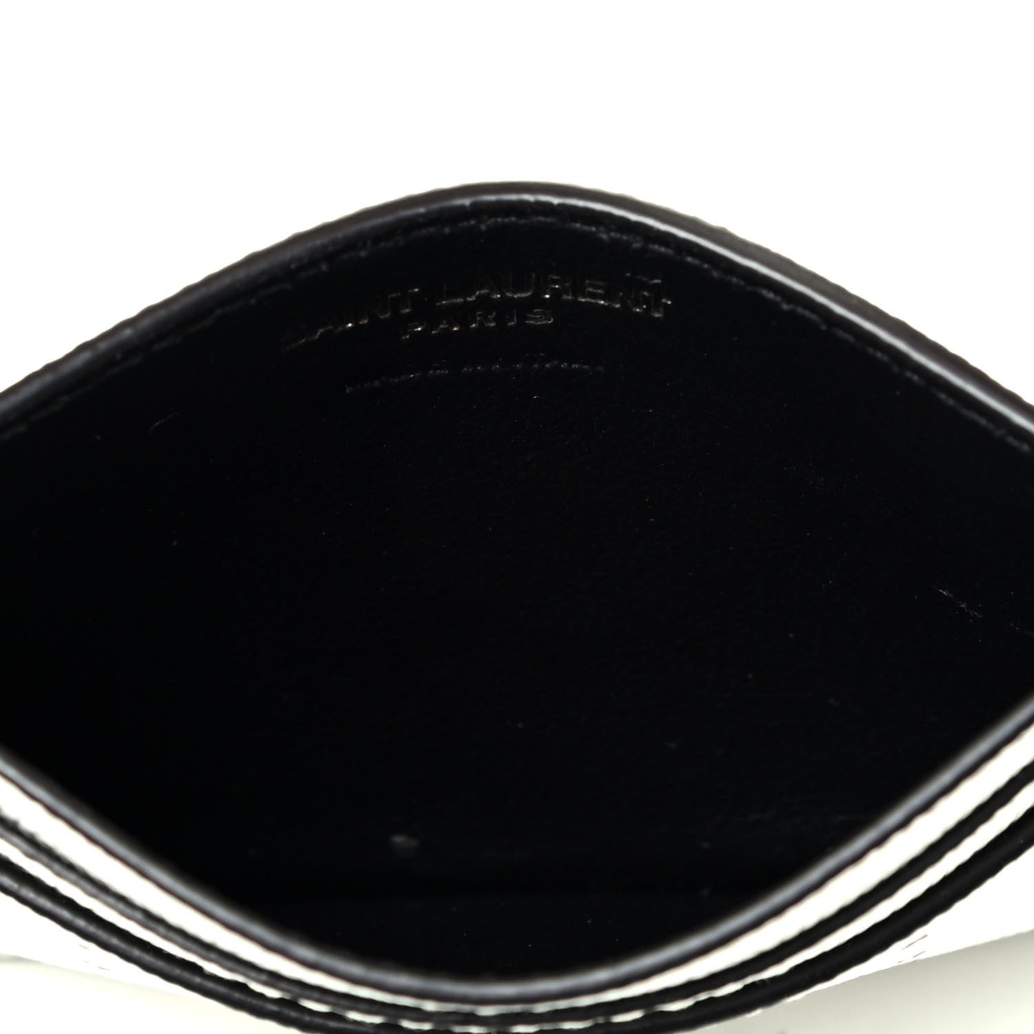 Saint Laurent Grain De Poudre Geo Print Card Case White Black 4 of 4