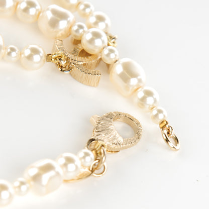 Chanel Irregular Pearl CC Long Necklace Light Gold 4 of 6