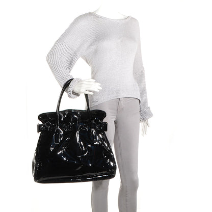 Valentino Garavani Patent Belted Histoire Tote Black 2 of 8