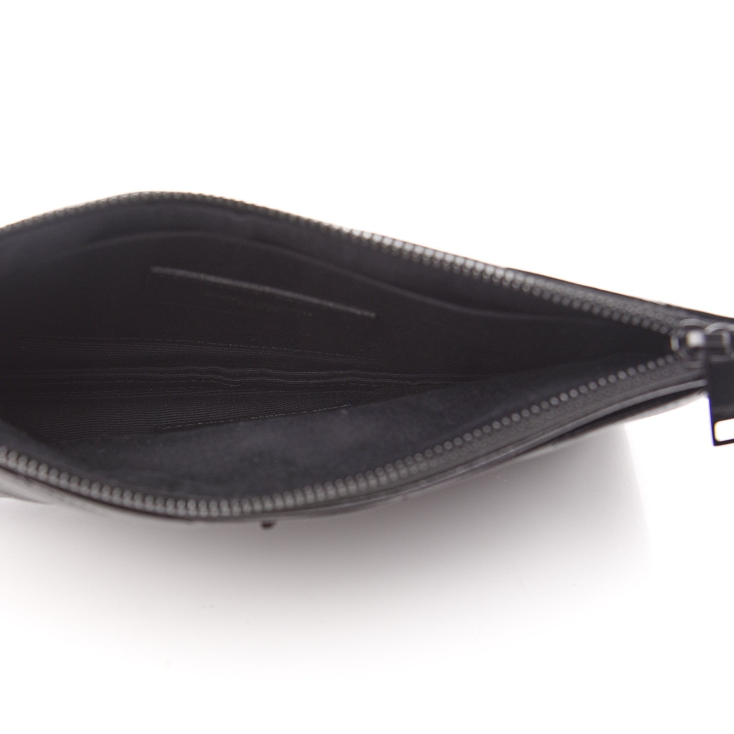 Saint Laurent Grain De Poudre Chevron Monogram Bill Pouch Black 4 of 9