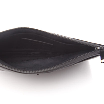 Saint Laurent Grain De Poudre Chevron Monogram Bill Pouch Black 4 of 9