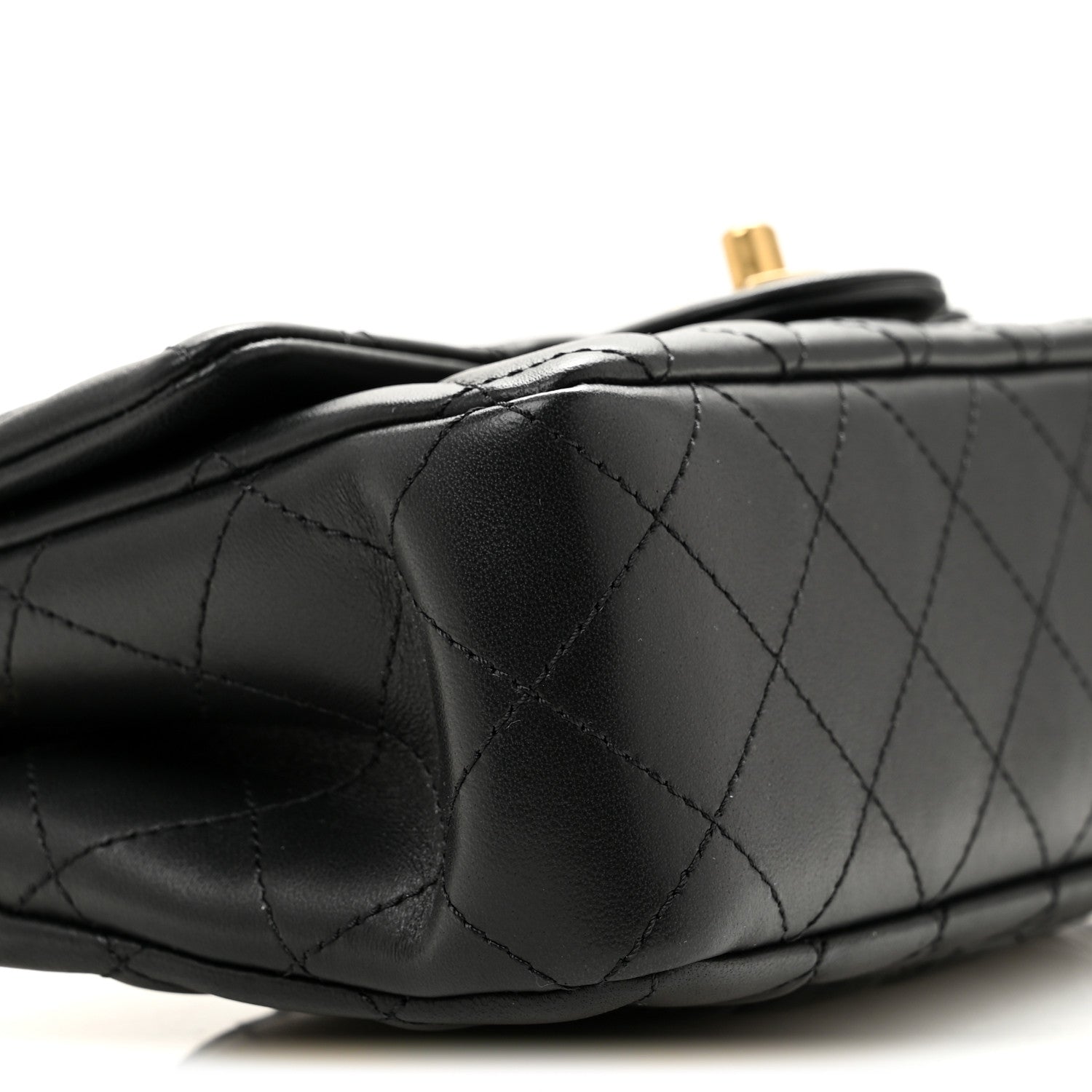 Chanel Lambskin Quilted Mini Rectangular Sweet Camellia Flap Black 9 of 10