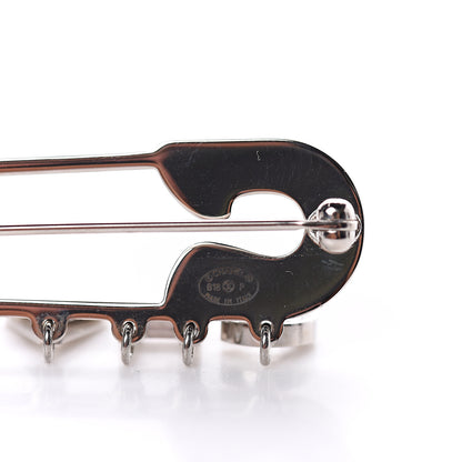 Chanel Crystal Safety Pin Brooch Silver 3 of 3