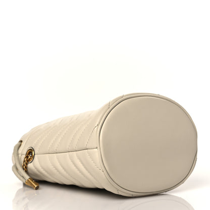 Gucci Calfskin Matelasse Mini GG Marmont 2.0 Bucket Bag White 4 of 10