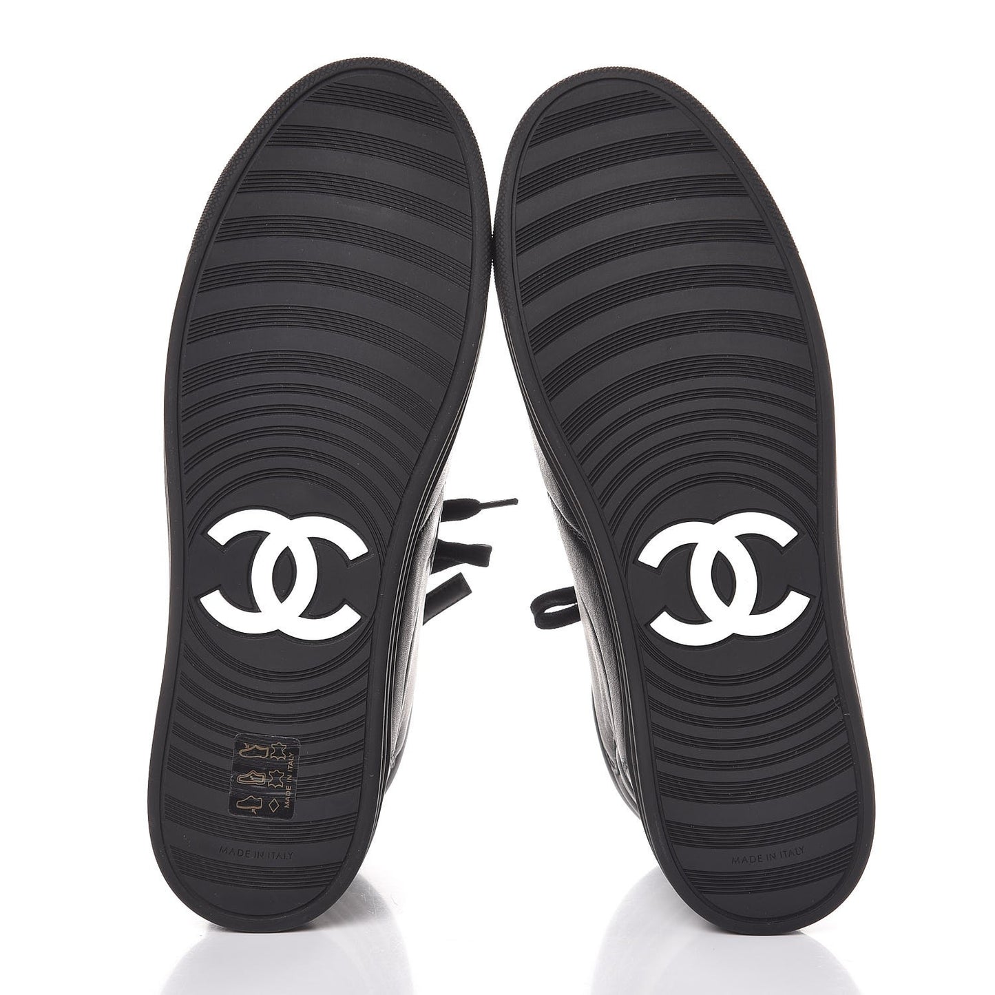 Calfskin High Top CC Sneakers 39 Black