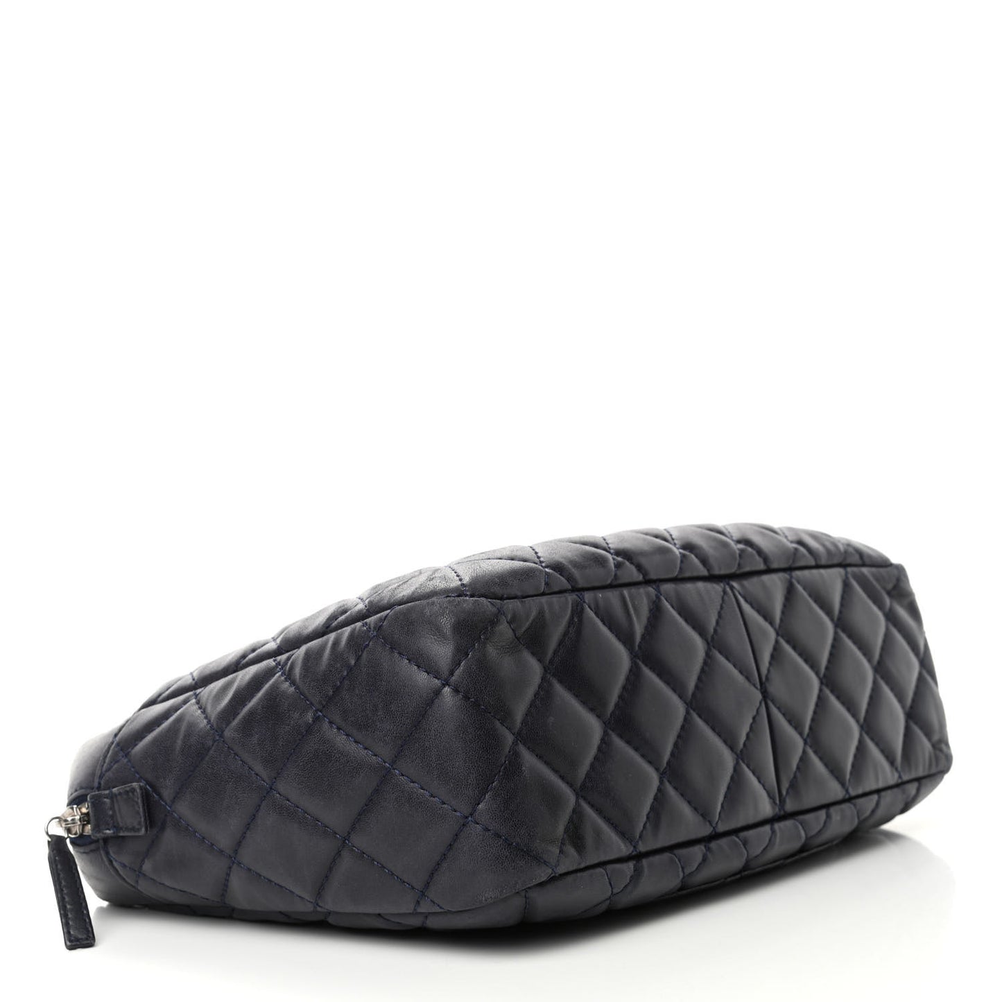 Lambskin Quilted Medium Camera Case Dark Navy Blue