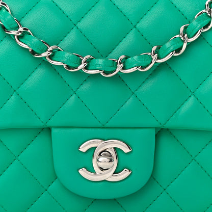 Chanel Lambskin Quilted Mini Rectangular Flap Green 7 of 10