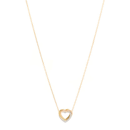 Cartier 18K Pink Yellow White Gold Diamond Trinity Heart Pendant Necklace 1 of 5