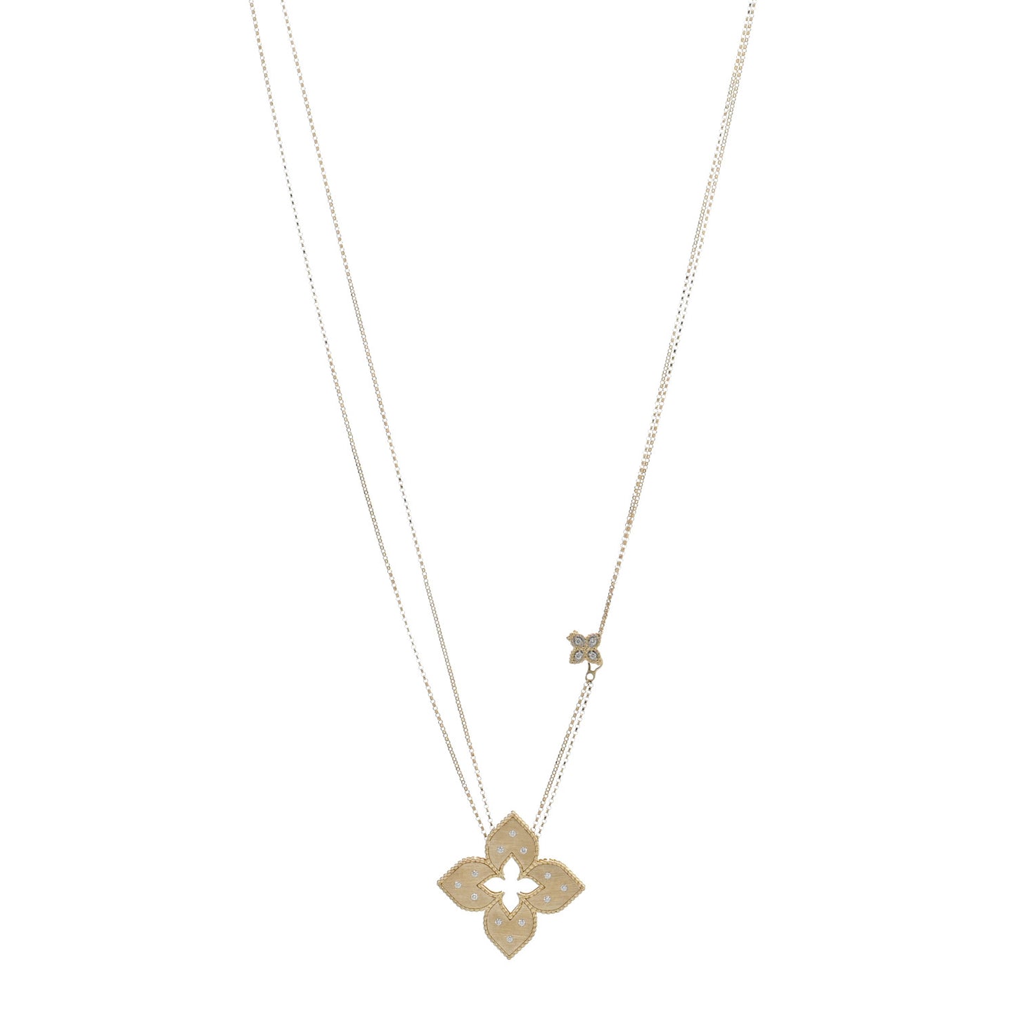 18K Yellow Gold Diamond Large Venetian Princess Pendant necklace