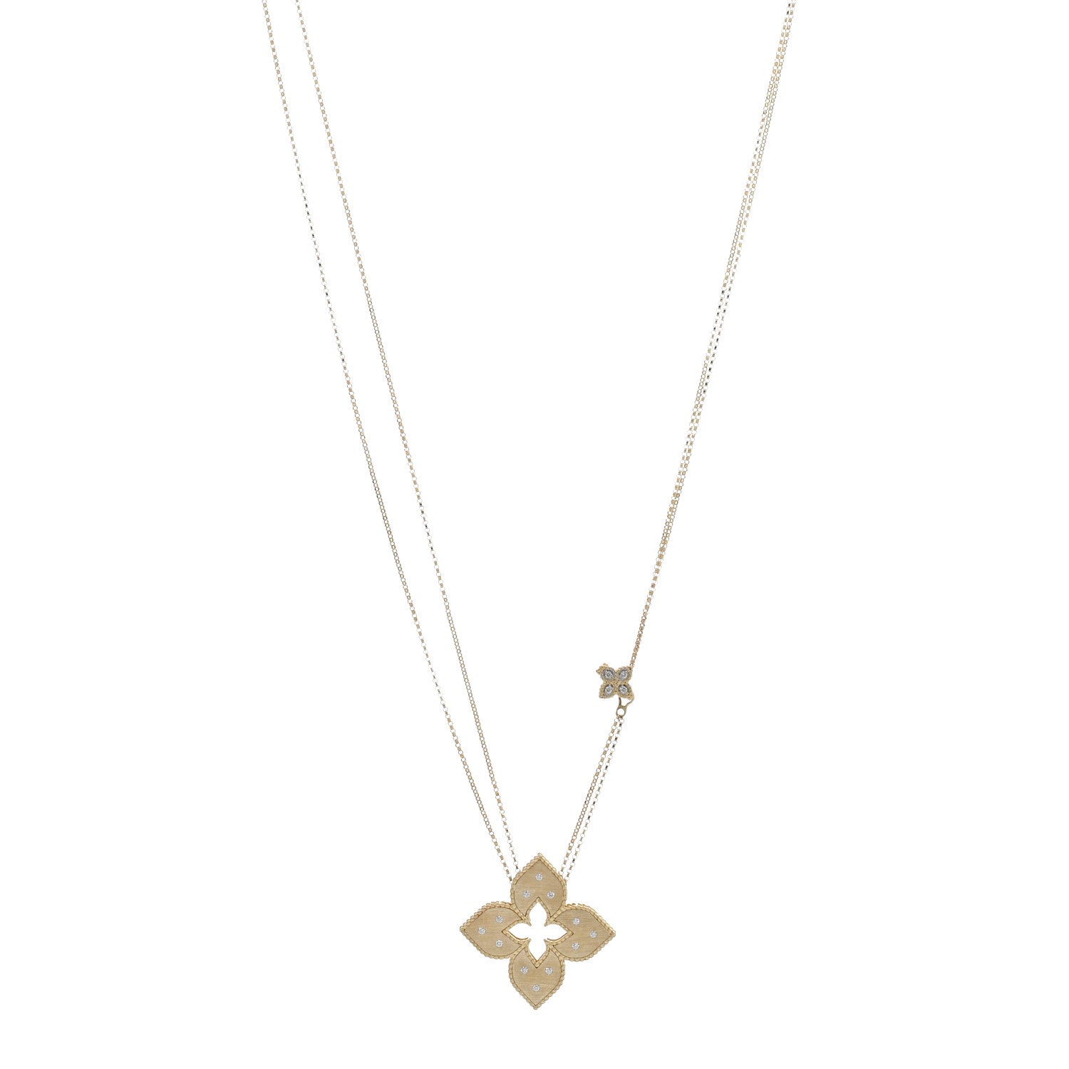 Roberto Coin 18K Yellow Gold Diamond Large Venetian Princess Pendant necklace 1 of 4