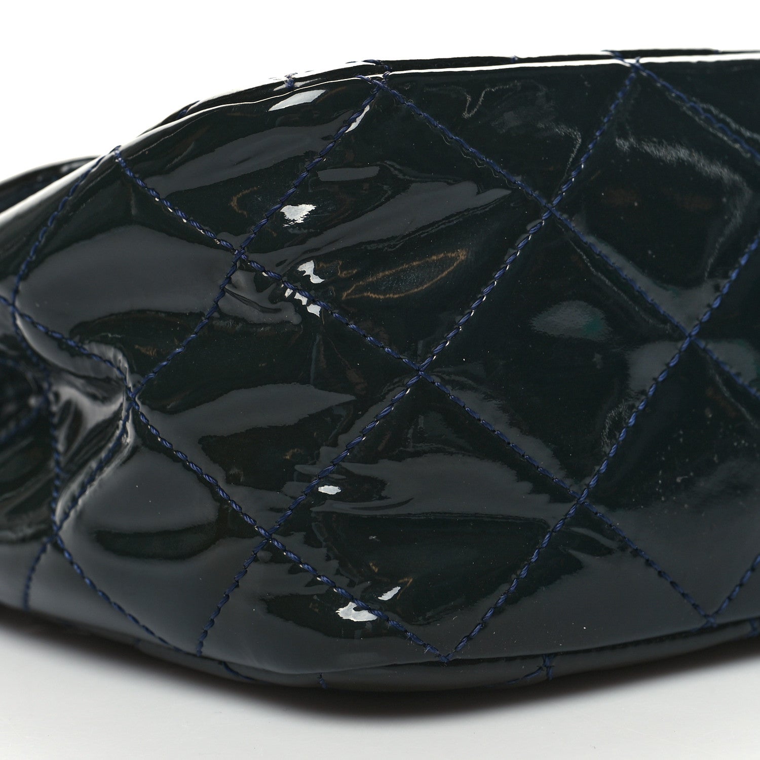 Chanel Patent Quilted Jumbo Single Flap Navy 9 of 11