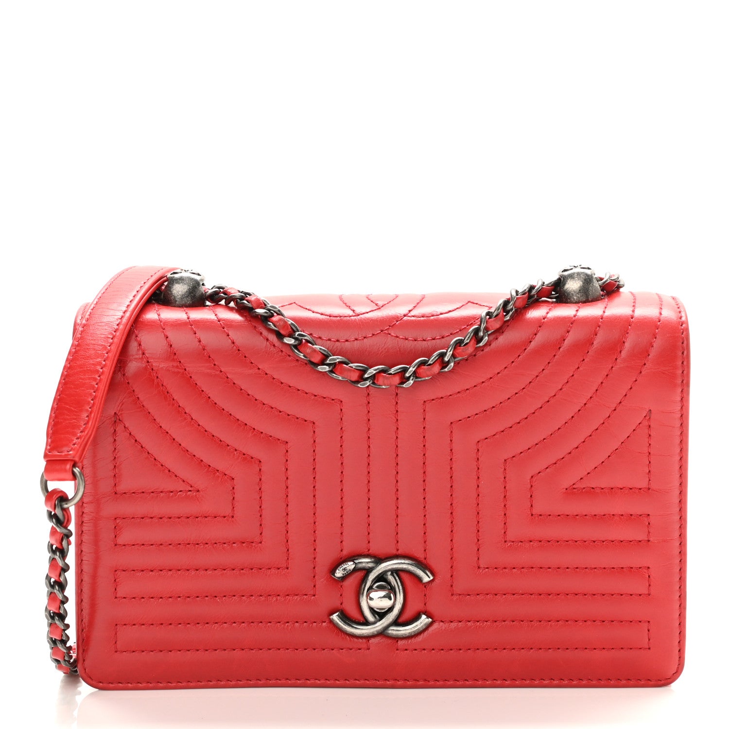 Chanel Calfskin Quilted Small Korean Garden Flap Red 1 of 12