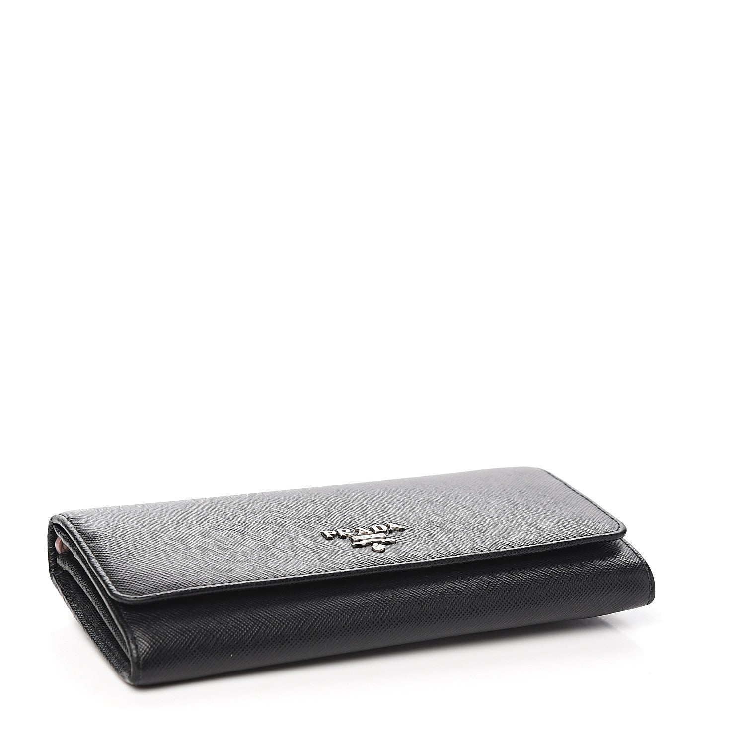 Prada Saffiano Continental Flap Wallet Black 4 of 7