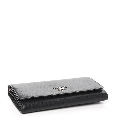 Prada Saffiano Continental Flap Wallet Black 4 of 7
